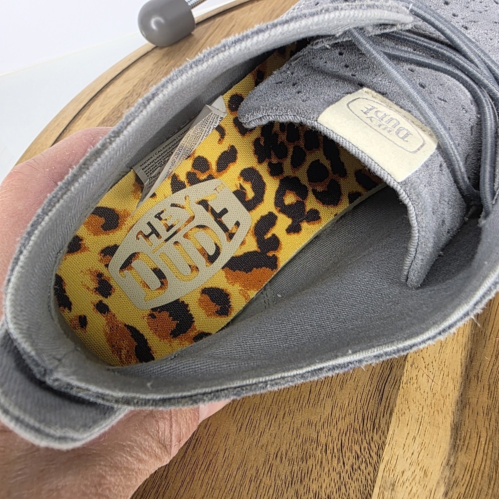 Hey Dude Wendy Mid Suede Gray  Boho Women's Shoes Size 7 Cozy Casual Slip-On - Picture 5 of 9
